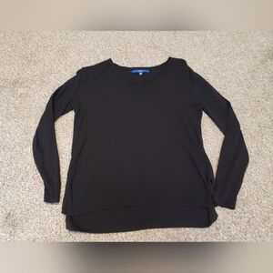 Apt. 9 Black V-neck Lightweight Long Sleeve Sweater Top Size Small